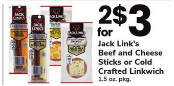 ACME Jack link's beef and cheese sticks or cold crafted linkwich offer