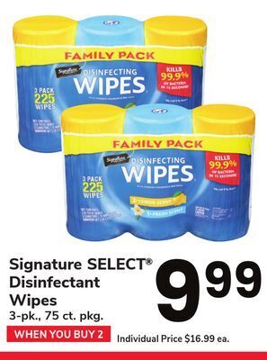 ACME Signature select disinfectant wipes offer