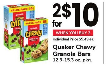 ACME Quaker chewy granola bars offer