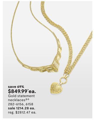JC Penney Gold statement necklaces‡◊ offer