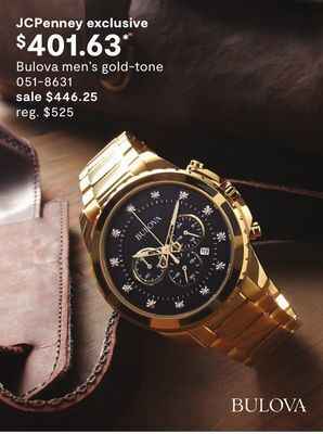 JC Penney Bulova men's gold-tone offer