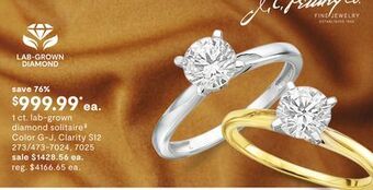 JC Penney 1 ct. lab-grown diamond solitaire‡ offer