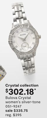 JC Penney Bulova crystal women's silver-tone offer