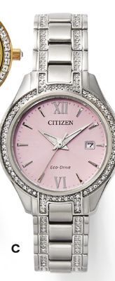JC Penney Citizen eco drive women's crystal silver-tone offer
