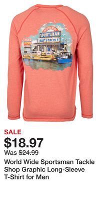 Cabela's World wide sportsman tackle shop graphic long-sleeve t-shirt for men offer