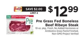 ShopRite Fed boneless beef ribeye steak offer