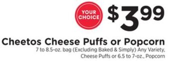 ShopRite Cheese puffs or popcorn offer