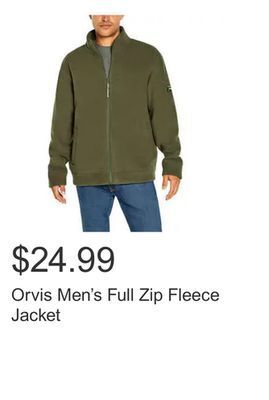 Costco Orvis men's full zip fleece jacket offer