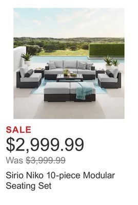 Costco Sirio niko 10-piece modular seating set offer