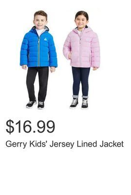 Costco Gerry kids' jersey lined jacket offer
