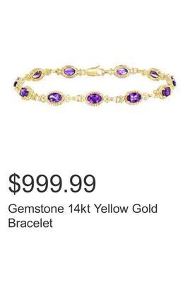 Costco Gemstone 14kt yellow gold bracelet offer