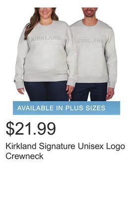 Costco Kirkland signature unisex logo crewneck offer