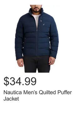 Costco Nautica men's quilted puffer jacket offer