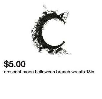 Five Below Crescent moon halloween branch wreath 18in offer