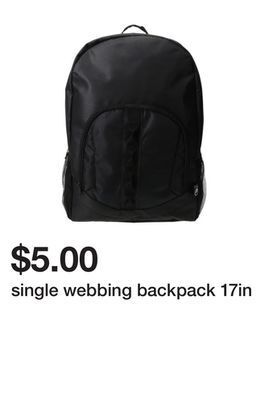 Five Below Single webbing backpack 17in offer