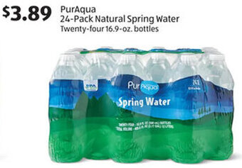 Aldi PurAqua 24-Pack Natural Spring Water Twenty-four 16.9-oz. bottles offer
