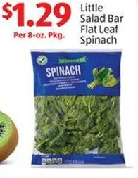 Aldi Little Salad Bar Flat Leaf Spinach 8 oz.Pkg. offer