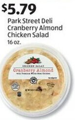 Aldi Park Street Deli Cranberry Almond Chicken Salad 16 oz. offer