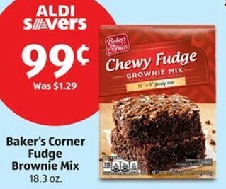 Aldi Baker's Corner Fudge Brownie Mix 18.3 oz. offer
