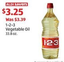 Aldi 1-2-3 Vegetable Oil 33.8 oz. offer