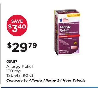 Good Neighbor Pharmacy Gnp allergy relief 180 mg tablets offer
