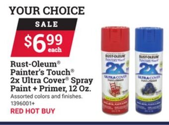 Ace Hardware Rust-oleum painter's touch 2x ultra cover spray paint + primer, 12 oz offer