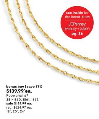 JC Penney Rope chains‡ offer