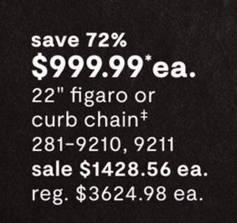 JC Penney 22 figaro or curb chain‡ offer