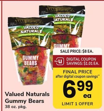 ACME Valued naturals gummy bears offer