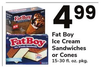 ACME Fat boy ice cream sandwiches or cones offer