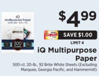 ShopRite Multipurpose paper offer