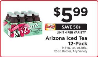 ShopRite Iced tea 12-pack offer