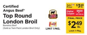 ShopRite Top round london broil offer