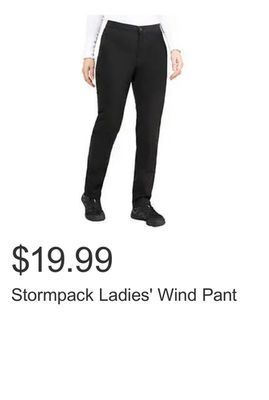 Costco Stormpack ladies' wind pant offer