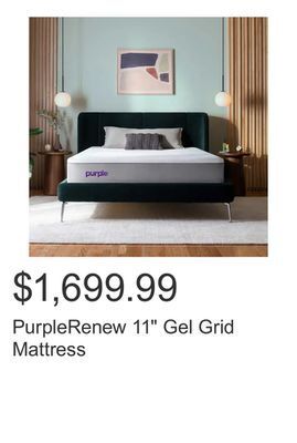 Costco Purplerenew 11 gel grid mattress offer