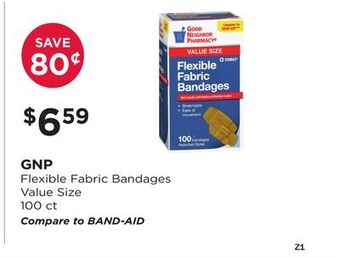 Good Neighbor Pharmacy Gnp flexible fabric bandages value size offer