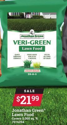 Ace Hardware Jonathan green lawn food offer