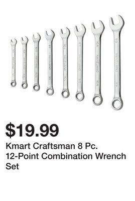 Kmart Kmart craftsman 8 pc. 12-point combination wrench set offer