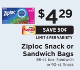 ShopRite Snack or sandwich bags offer