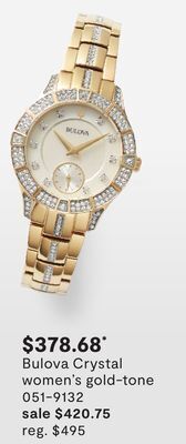 JC Penney Bulova crystal women's gold-tone offer