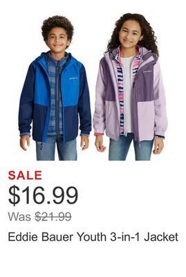 Costco Eddie bauer youth 3-in-1 jacket offer