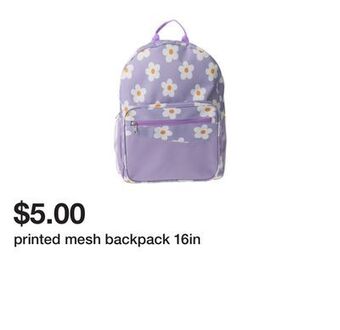 Five Below Printed mesh backpack 16in offer