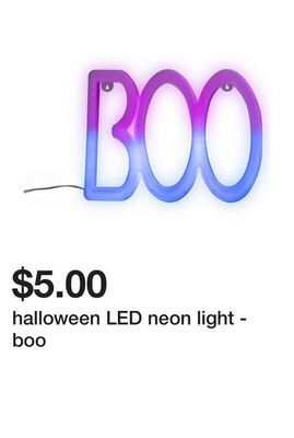 Five Below Halloween led neon light - boo offer
