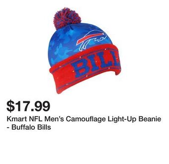 Kmart Kmart nfl men's camouflage light-up beanie - buffalo bills offer