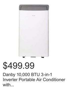 Costco Danby 10,000 btu 3-in-1 inverter portable air conditioner with dehumidifier and fan function offer
