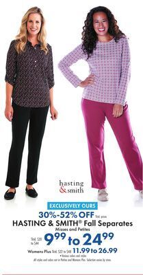 Boscov's Hasting & smith fall separates offer