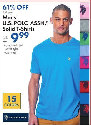 Boscov's Mens u.s polo assn. solid t-shirts offer