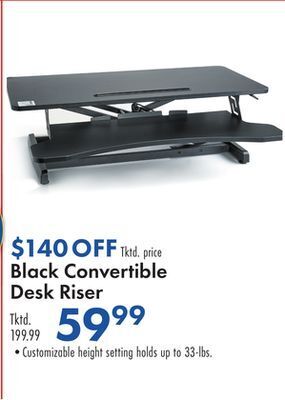 Boscov's Black convertible desk riser offer