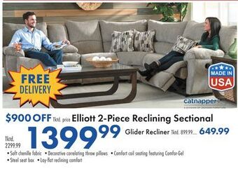 Boscov's Elliott 2-piece reclining sectional offer