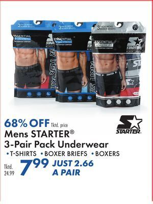 Boscov's Mens starter 3-pair pack underwear offer